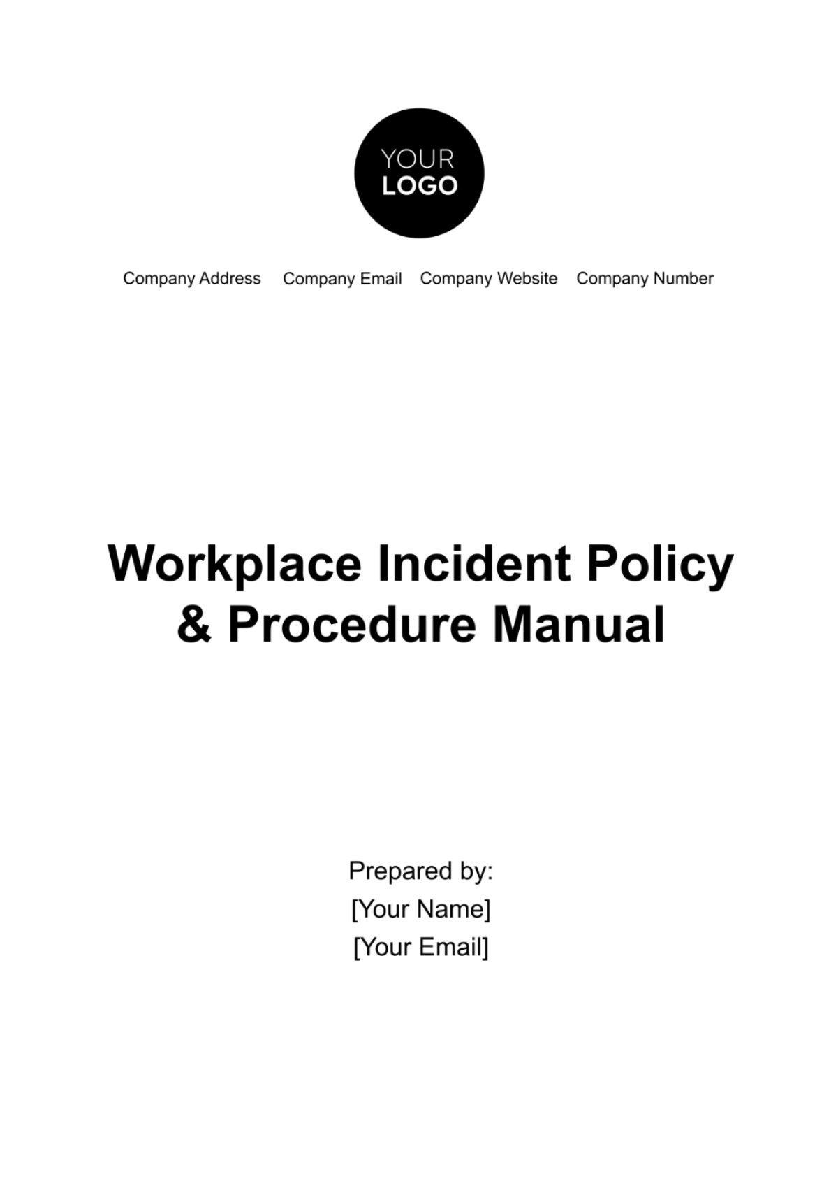 Workplace Incident Policy & Procedure Manual Template - Edit Online & Download