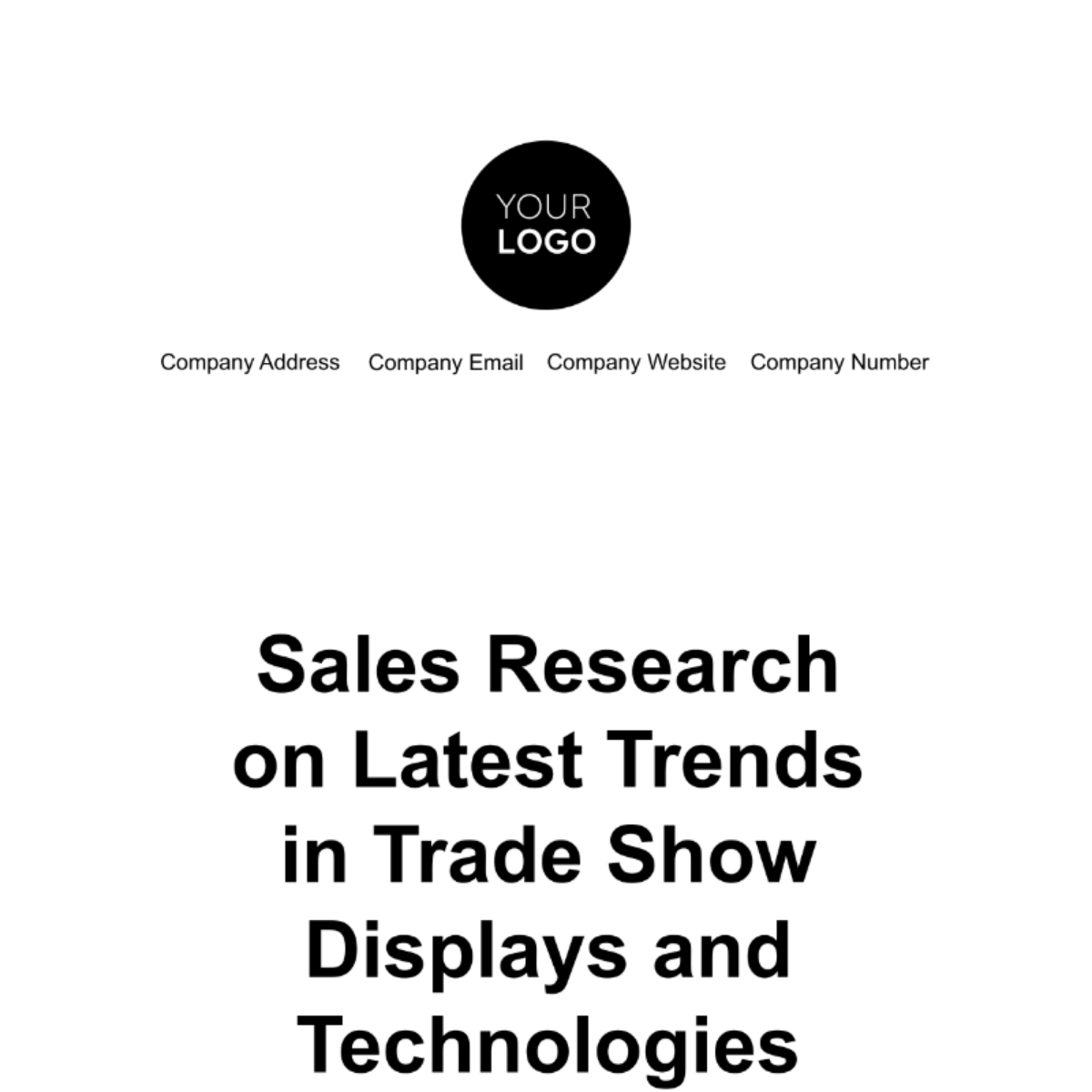 Sales Research on Latest Trends in Trade Show Displays and Technologies Template