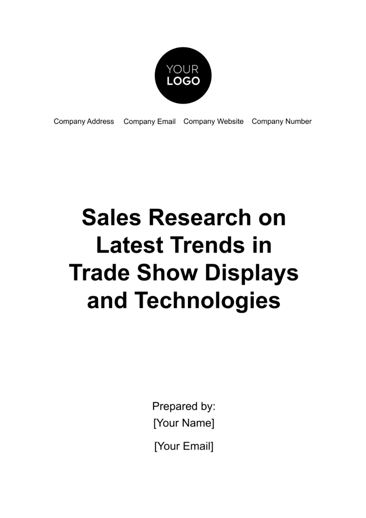 Sales Research on Latest Trends in Trade Show Displays and Technologies Template - Edit Online & Download