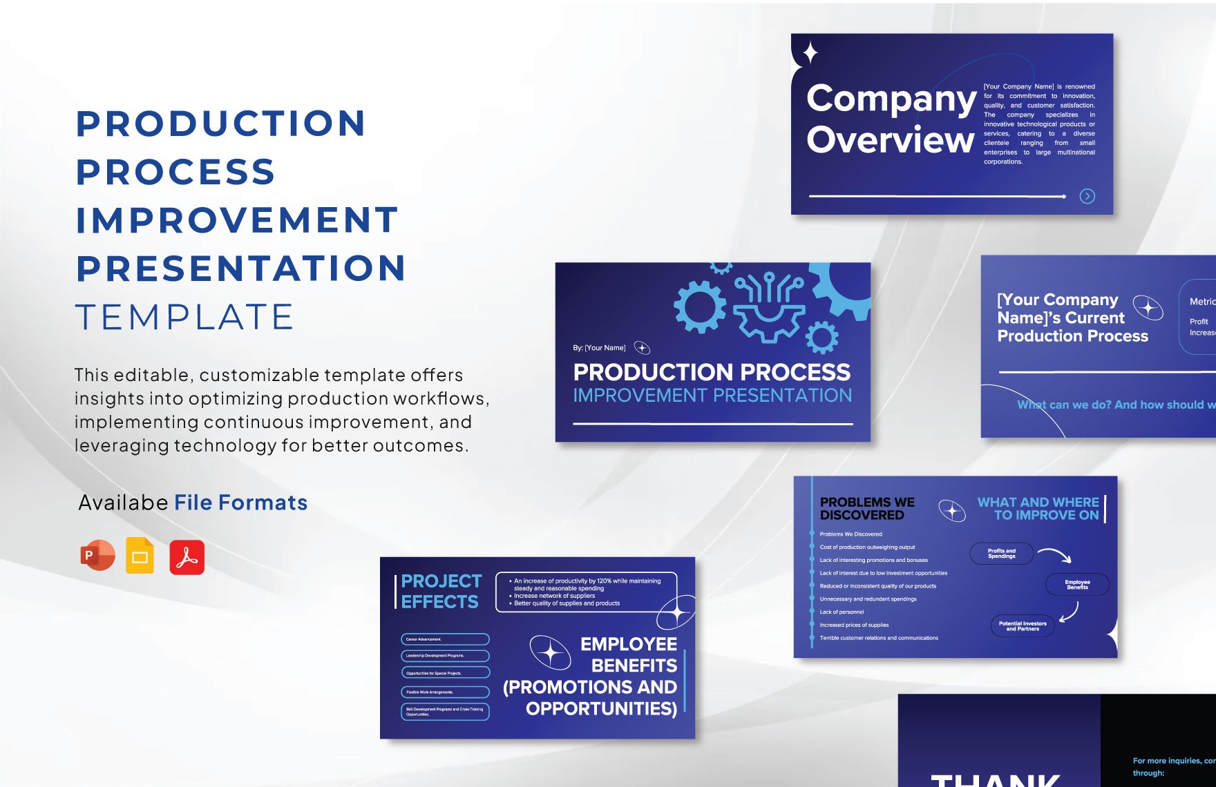 Free Production Process Improvement Presentation Template in PDF, PowerPoint, Google Slides