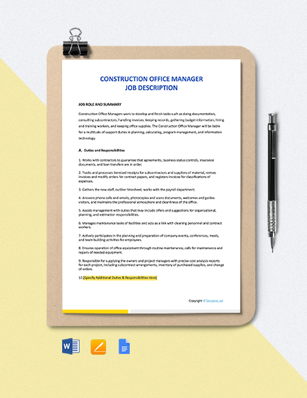 FREE HR Manager Job Description Template - Word | Google Doc | Apple