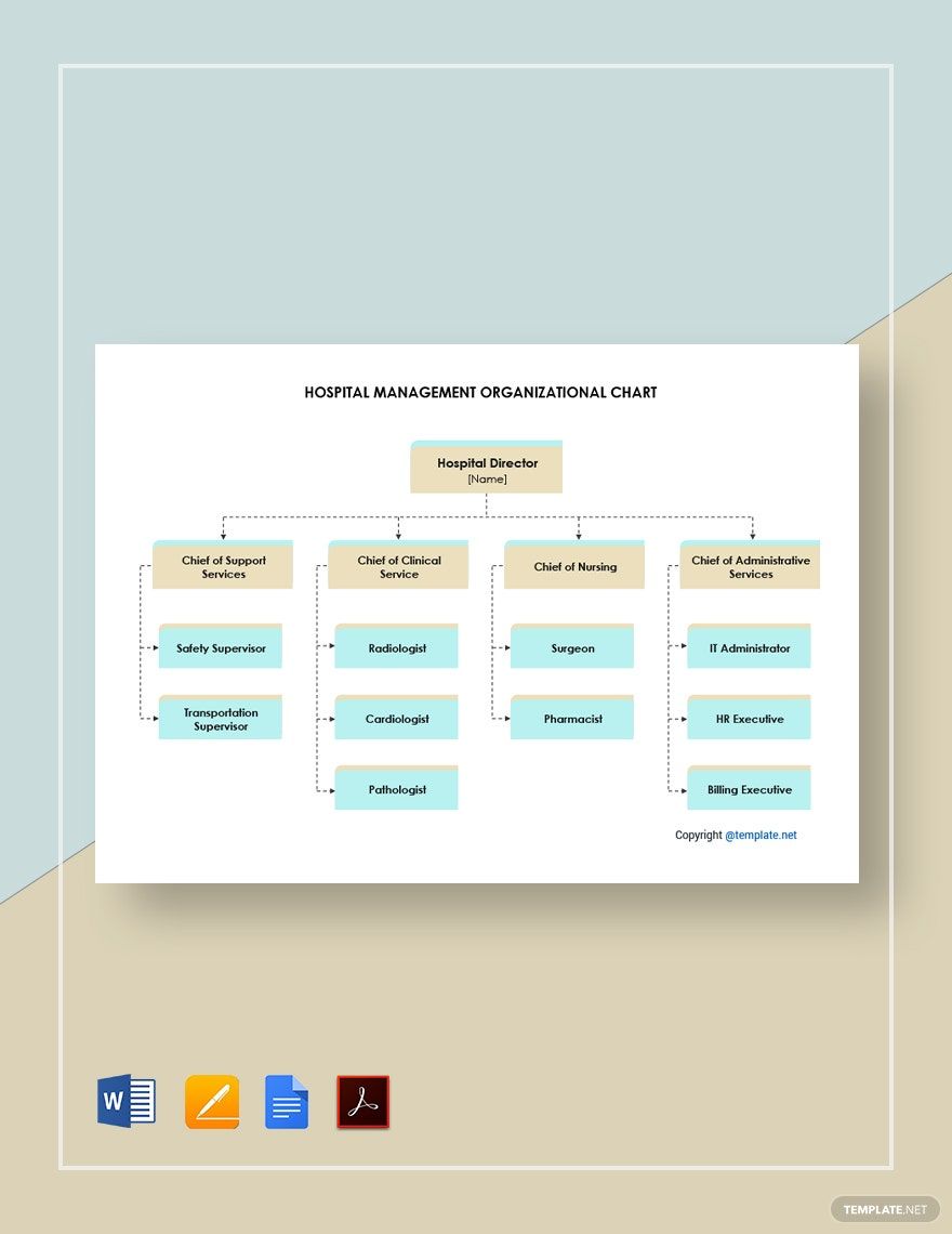 Hospital Management Organizational Chart Template