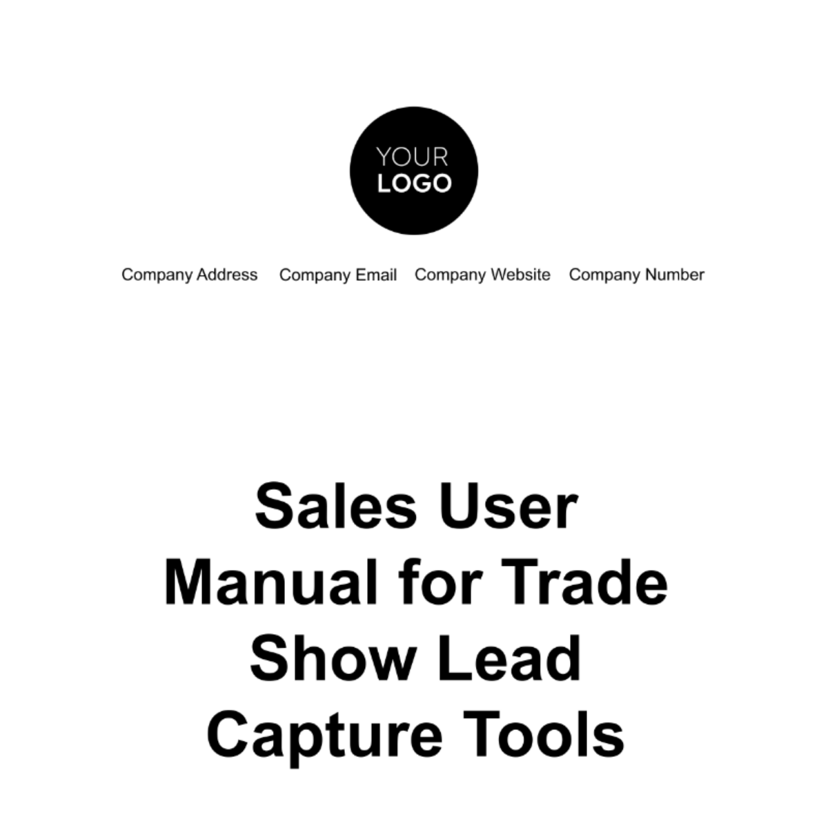 Free Sales User Manual for Trade Show Lead Capture Tools Template