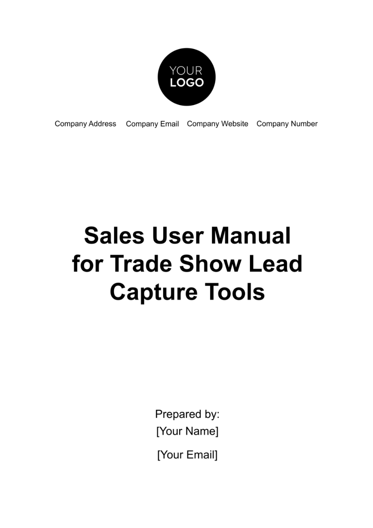 Sales User Manual for Trade Show Lead Capture Tools Template - Edit Online & Download