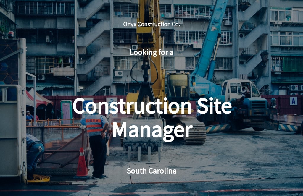 Construction Site Manager Job Description Template - Google Docs, Word