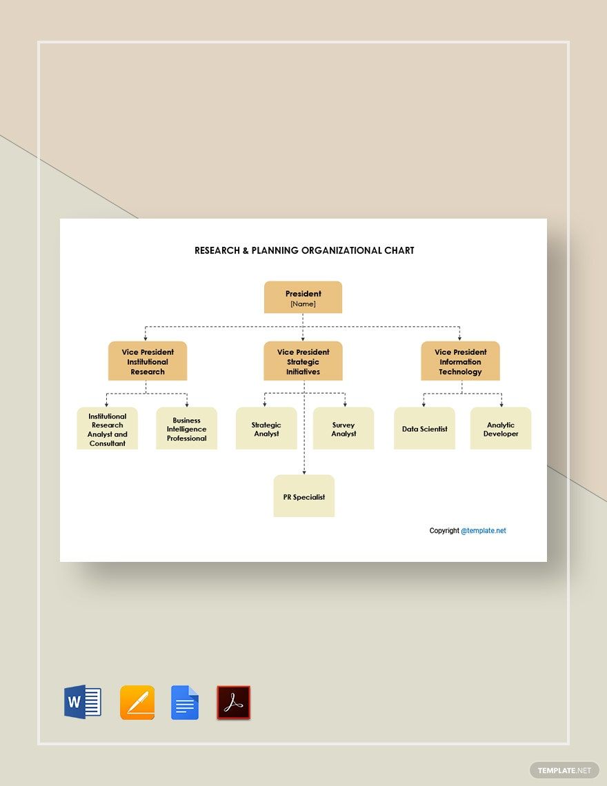 Research and Planning Organizational Chart Template