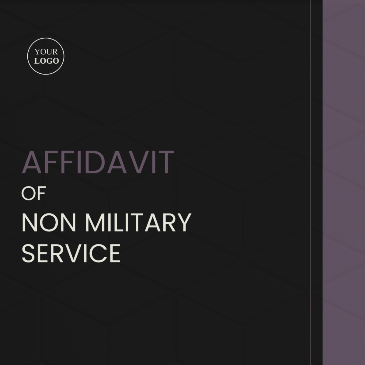 Affidavit of Non Military Service Template