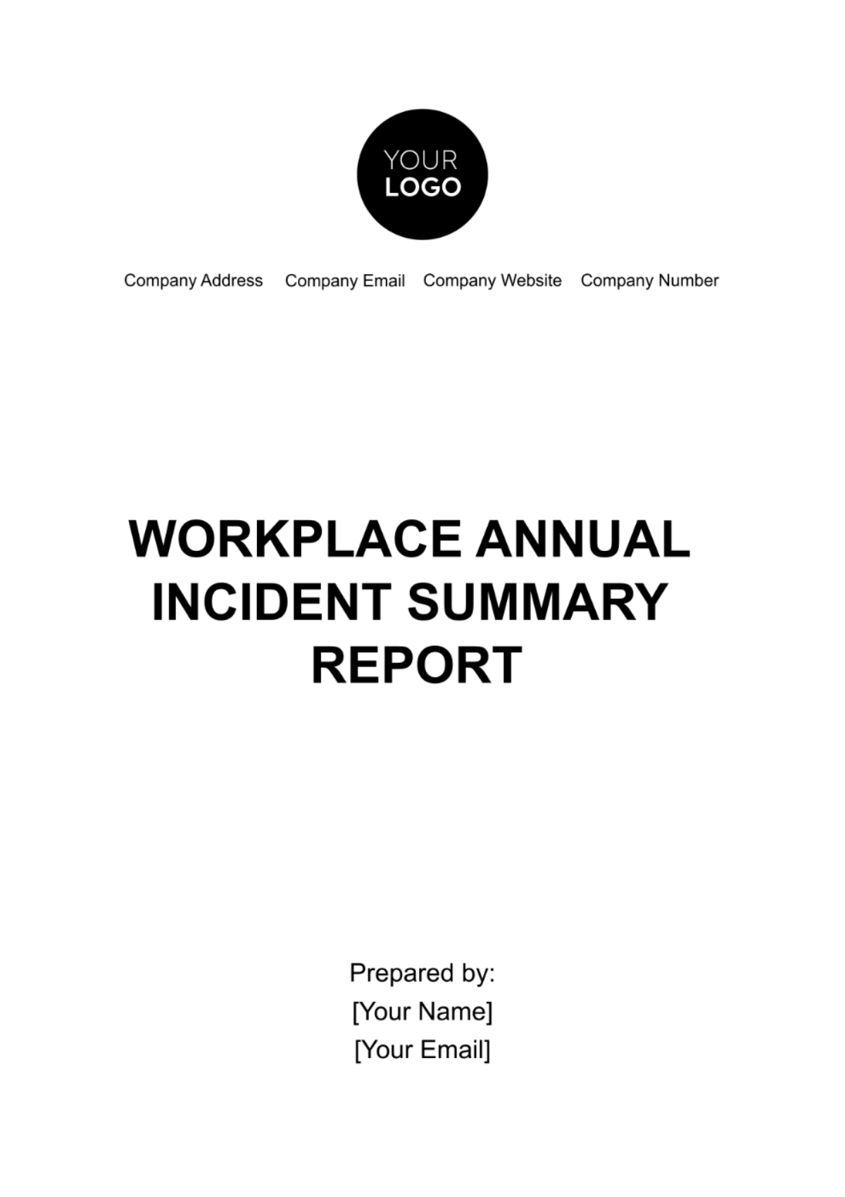 Workplace Annual Incident Summary Report Template