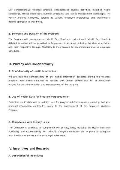 Free Employee Wellness Program Participation Agreement Template to Edit Online