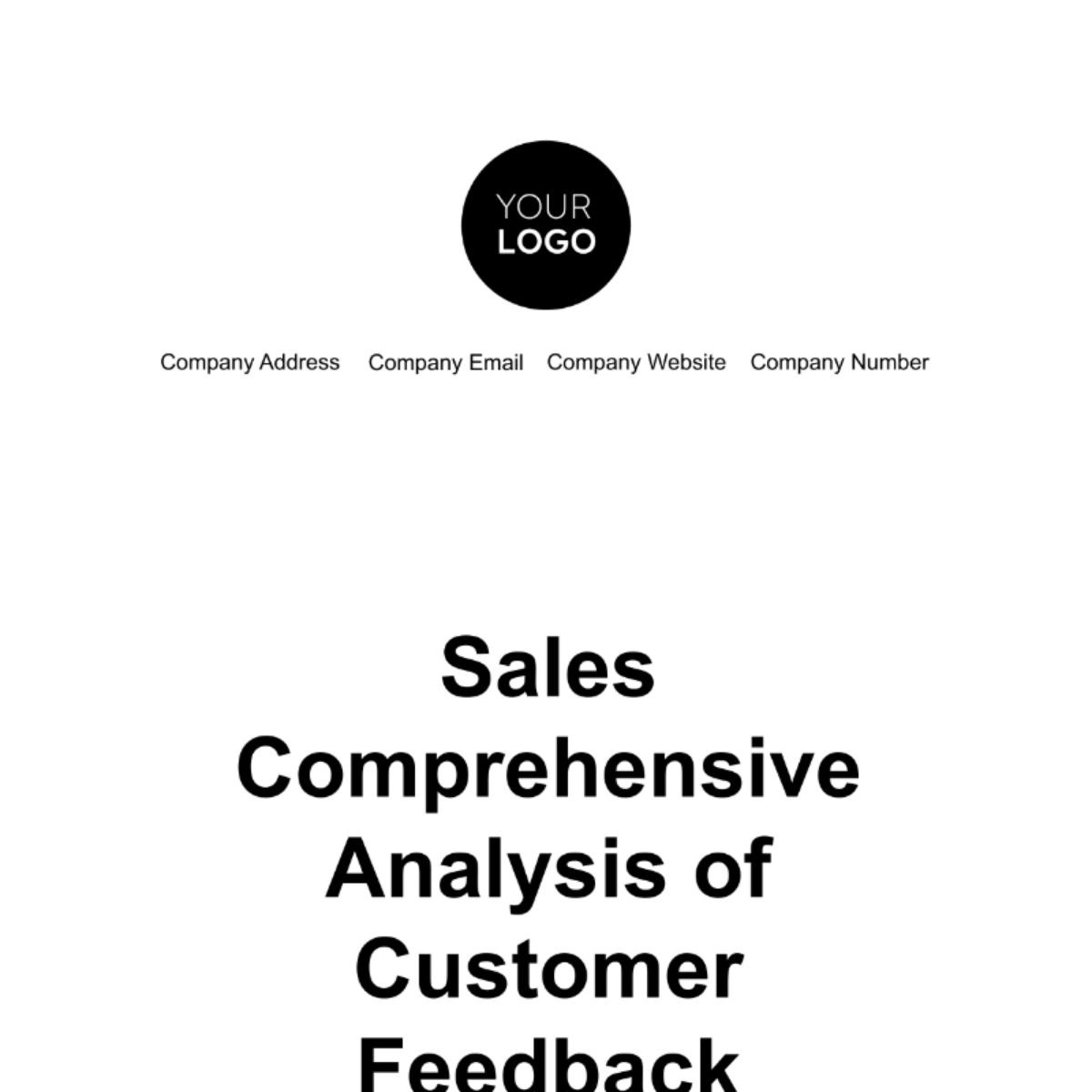 Sales Comprehensive Analysis of Customer Feedback Template