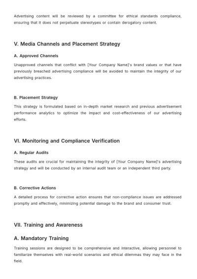 Free Sales Compliance Document for Event Advertising Template to Edit Online