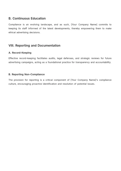 Free Sales Compliance Document for Event Advertising Template to Edit Online