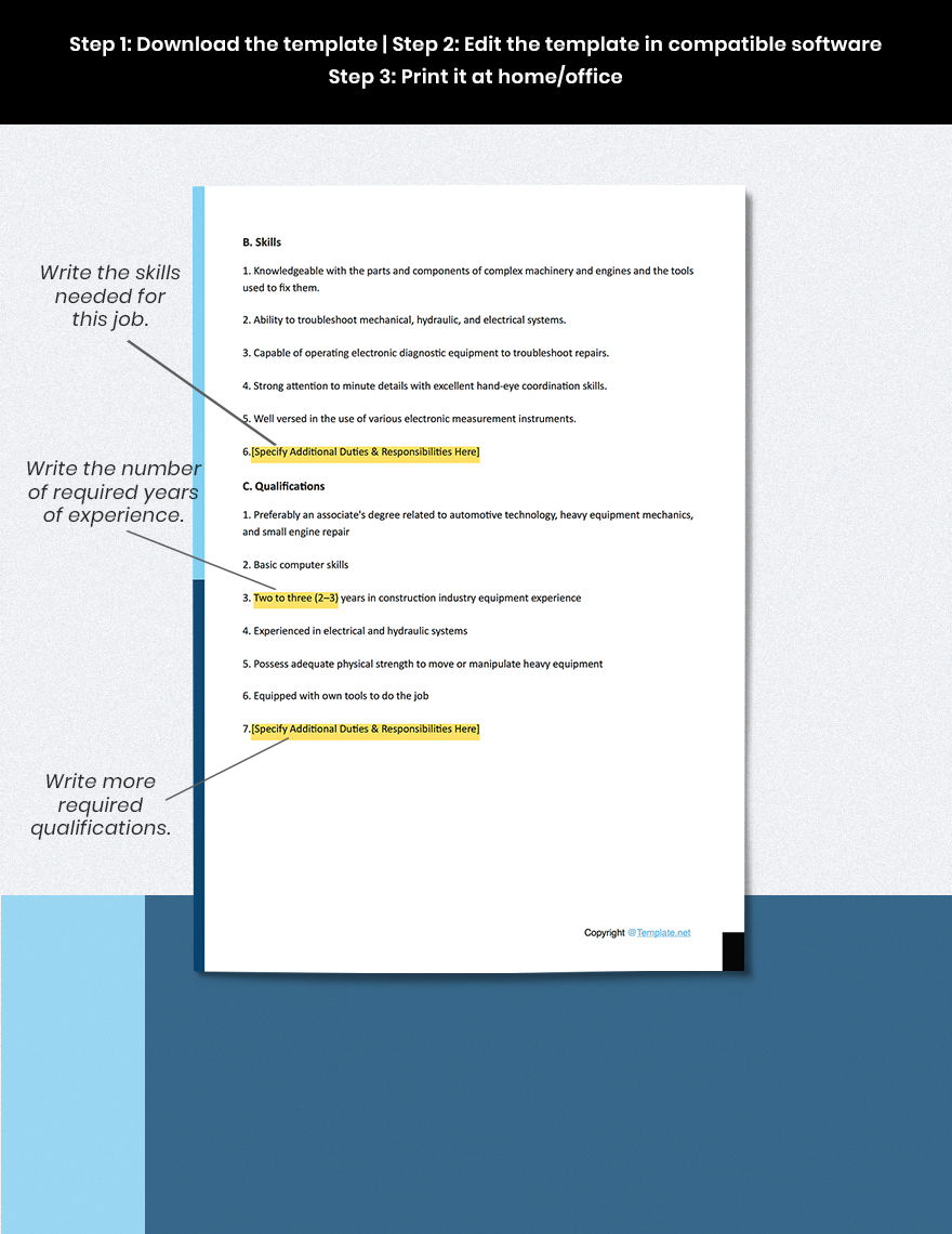 Construction Equipment Mechanic Job Ad Description Template Google Docs Word Apple Pages construction-equipment-mechanic-job-ad-description-template-google-docs-word-apple-pages