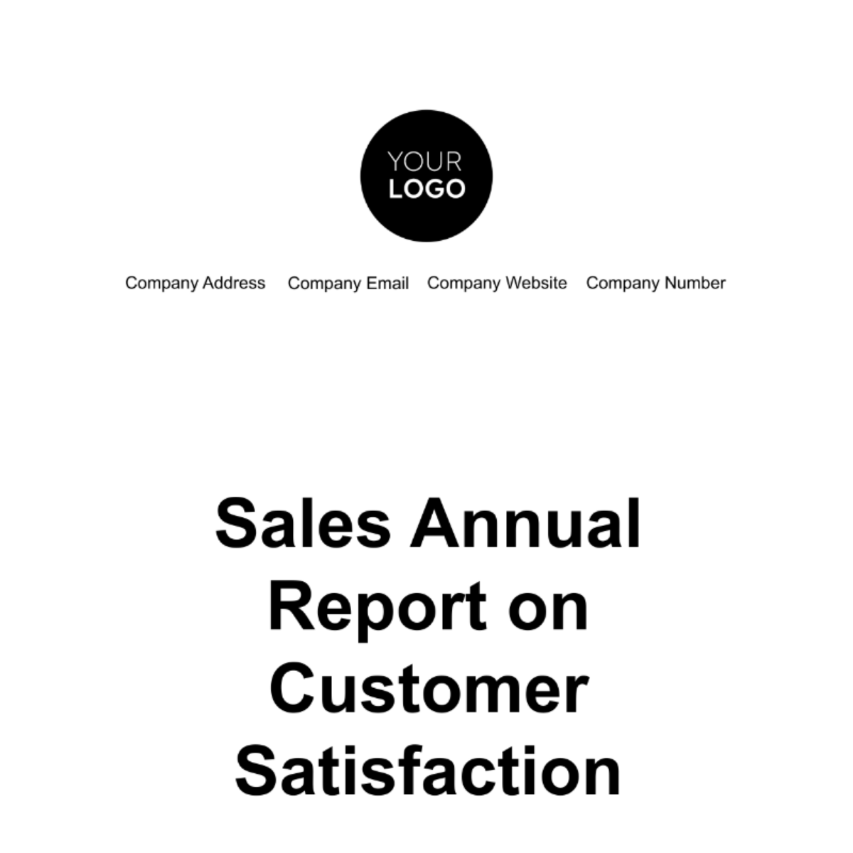 Free Sales Annual Report on Customer Satisfaction Template