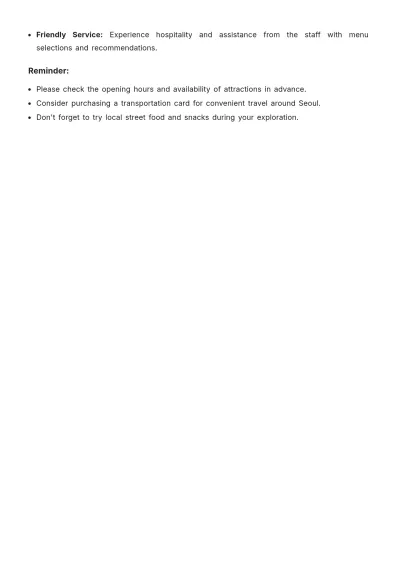 Free Gangnam Itinerary Template to Edit Online
