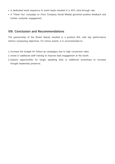 Free Sales Evaluation of Event Sponsorship ROI Template to Edit Online
