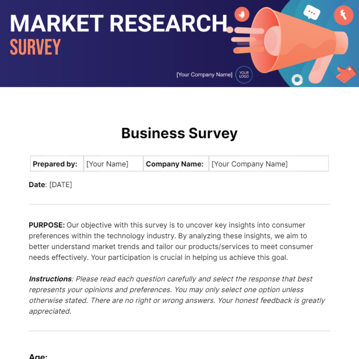 Business Survey Template