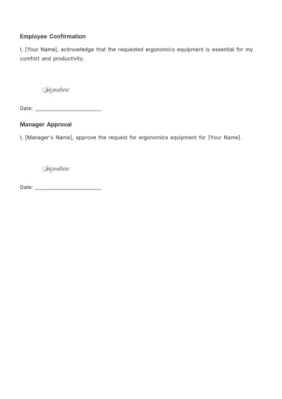 Free Workplace Ergonomic Equipment Slip Template to Edit Online