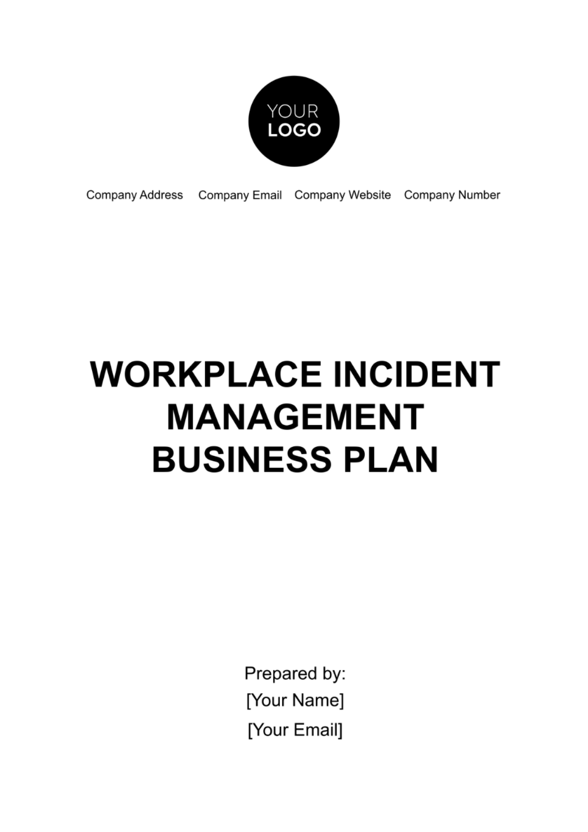 Free Workplace Incident Management Business Plan Template