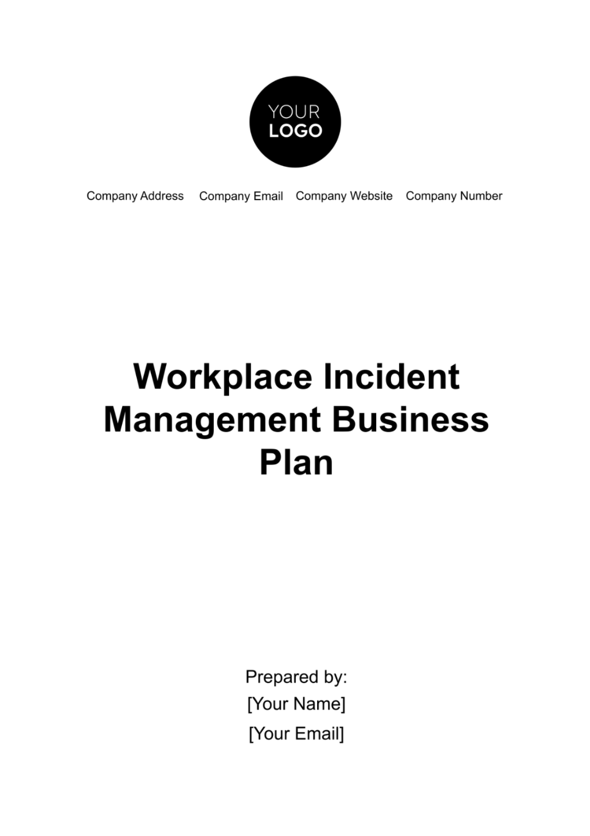 Workplace Incident Management Business Plan Template - Edit Online & Download