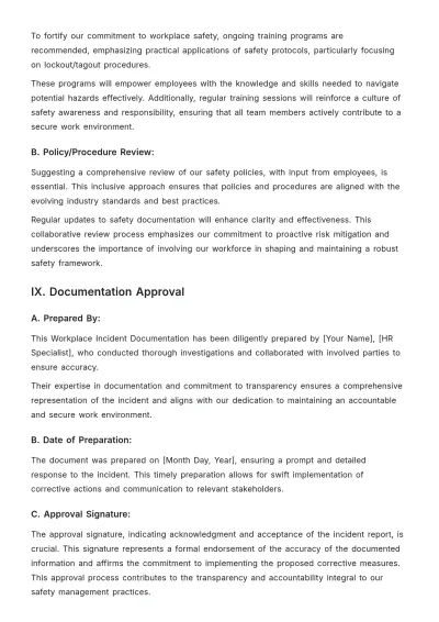 Free Workplace Incident Documentation Template to Edit Online