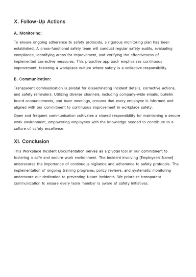 Free Workplace Incident Documentation Template to Edit Online