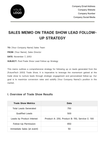 Free Sales Memo on Trade Show Lead Follow-Up Strategy Template to Edit Online