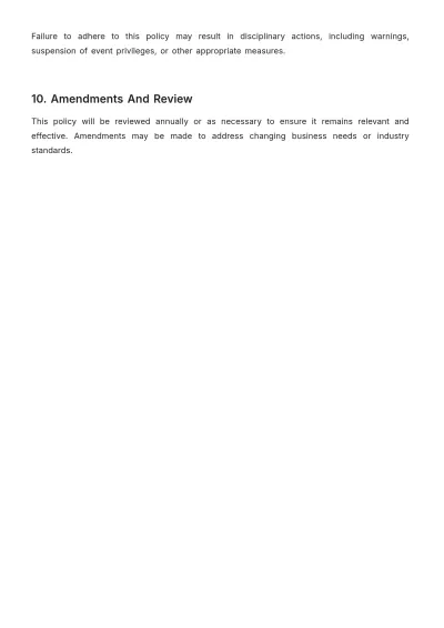 Free Sales Event Attendance Policy Template to Edit Online