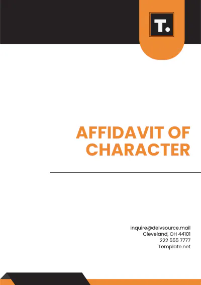 Free Affidavit of Character Template to Edit Online