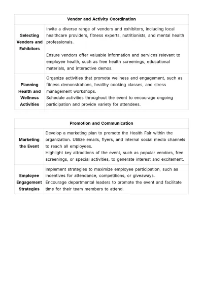 Free Employee Health Fair Event Plan Template to Edit Online