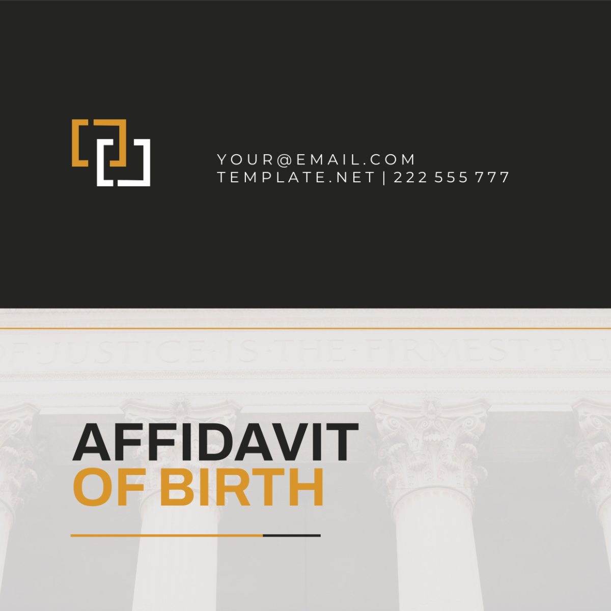 Self Affidavit of Birth Template