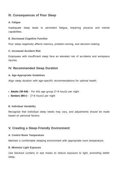 Free Employee Sleep Health Education Template to Edit Online