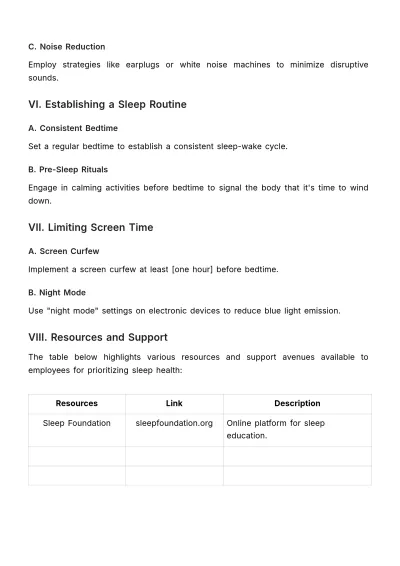 Free Employee Sleep Health Education Template to Edit Online
