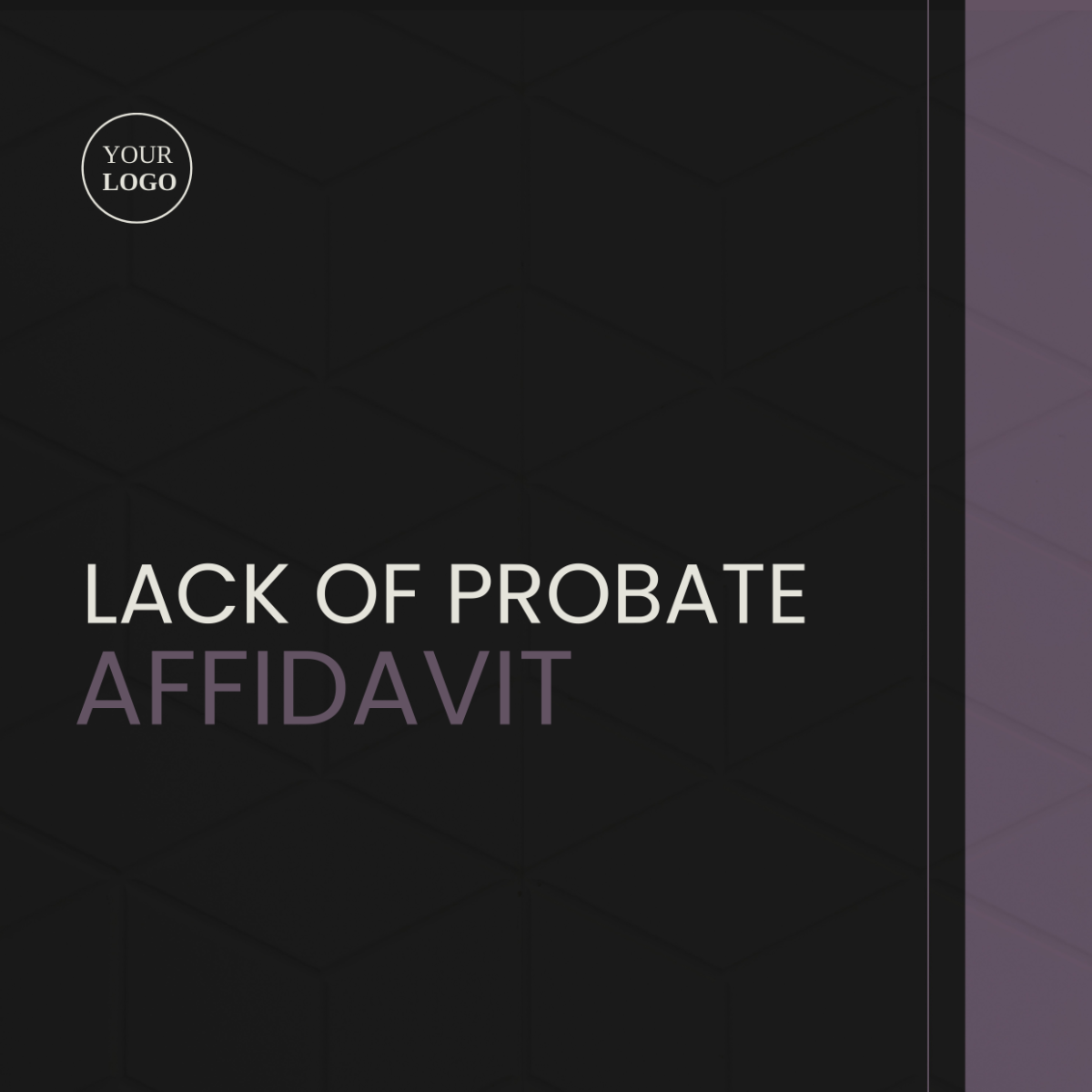 Lack of Probate Affidavit Template