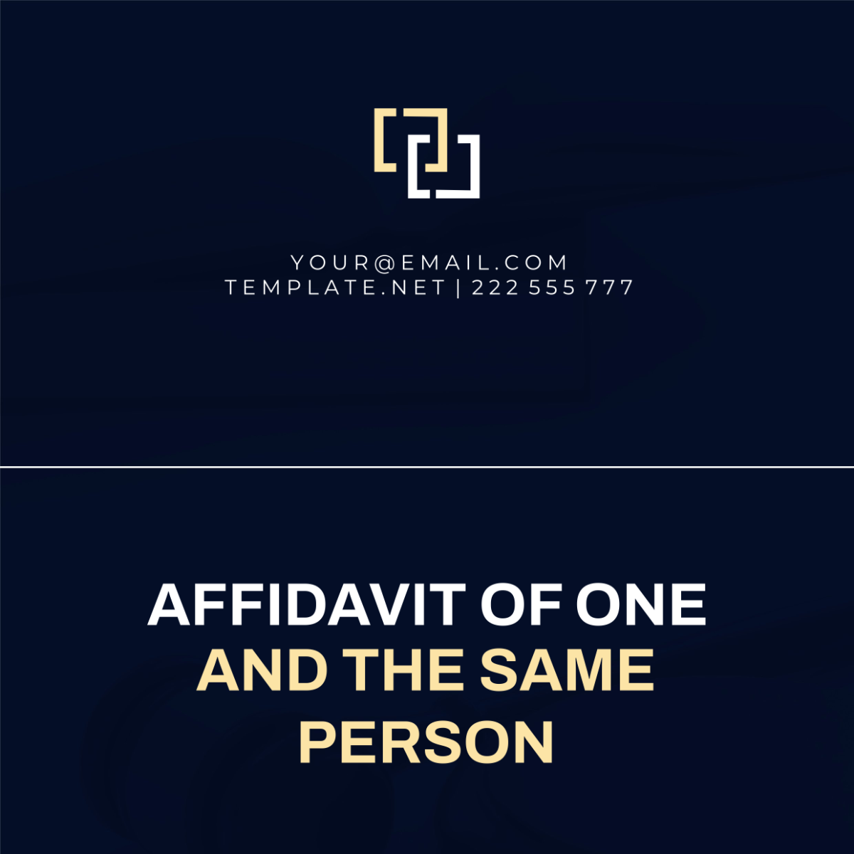 Affidavit of One and the Same Person Template