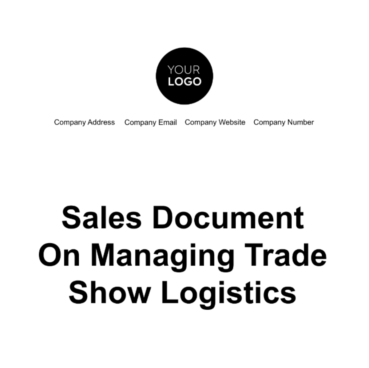 Free Sales Document on Managing Trade Show Logistics Template