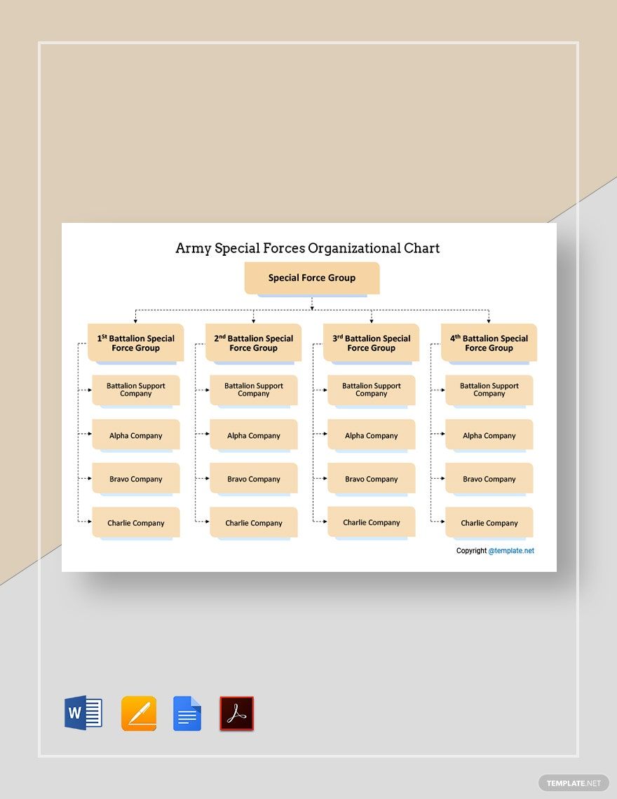 Army Special Forces Organizational Chart Template in Word, Google Docs, PDF, Apple Pages