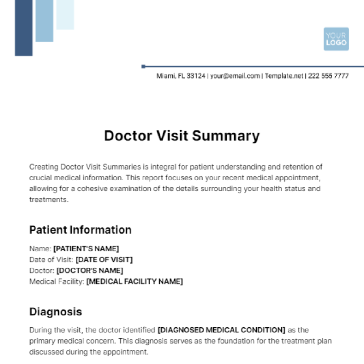 Doctor Visit Summary Template
