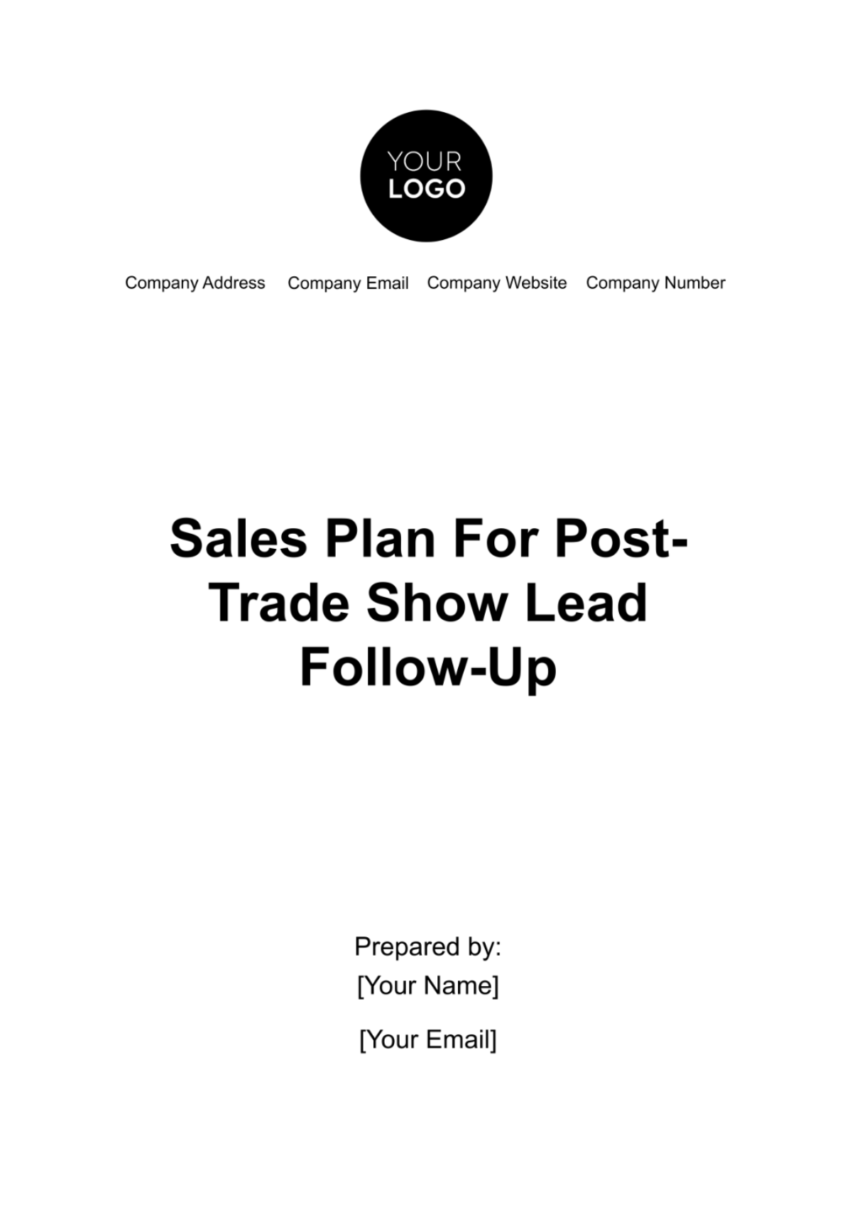 Sales Plan for Post-Trade Show Lead Follow-Up Template - Edit Online & Download