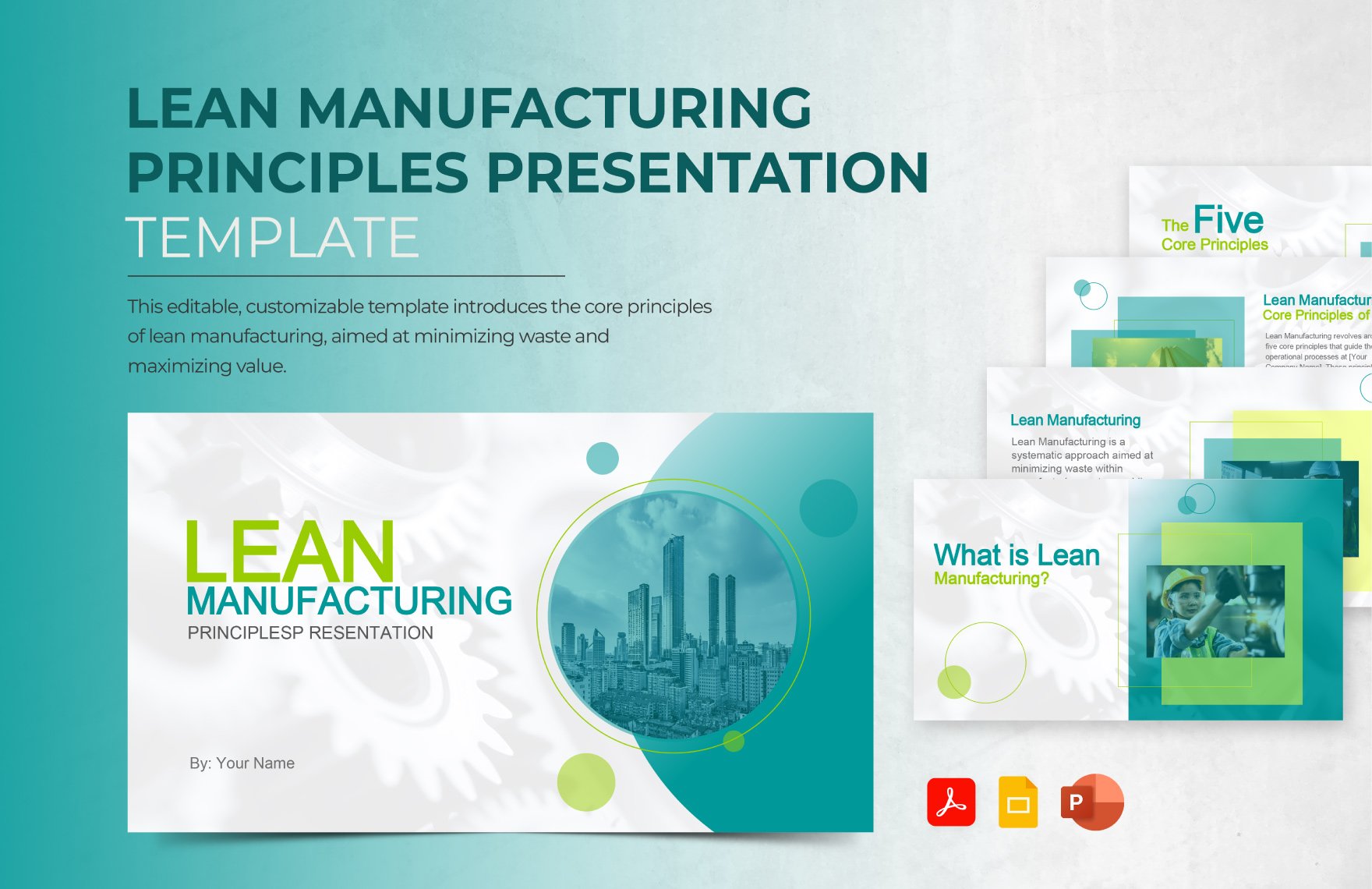 Free Lean Manufacturing Principles Presentation Template in PDF, PowerPoint, Google Slides
