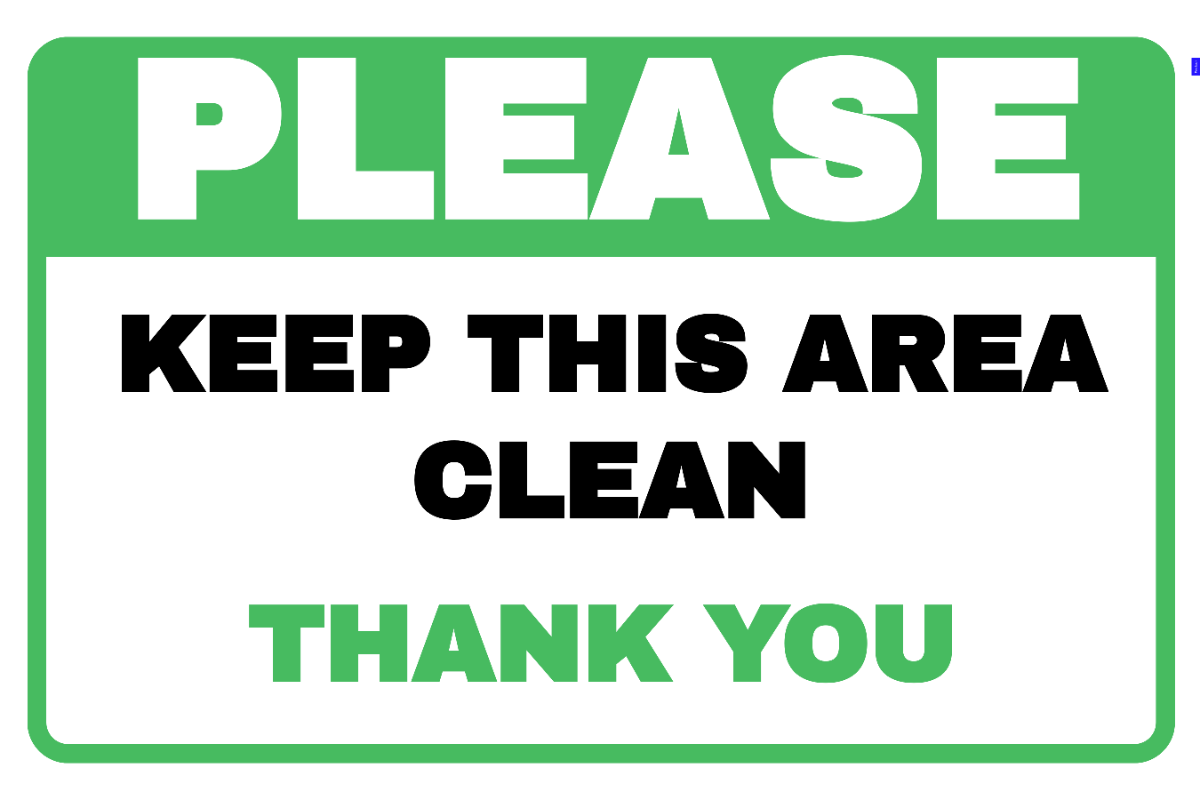 Keep Clean Sign