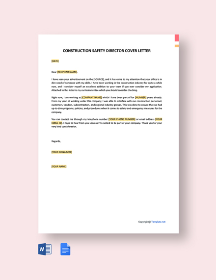 Construction Safety Warning Letter Template - Google Docs, Word ...