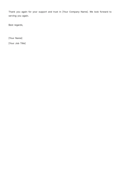Free Sales Thank You Note for Feedback Template to Edit Online