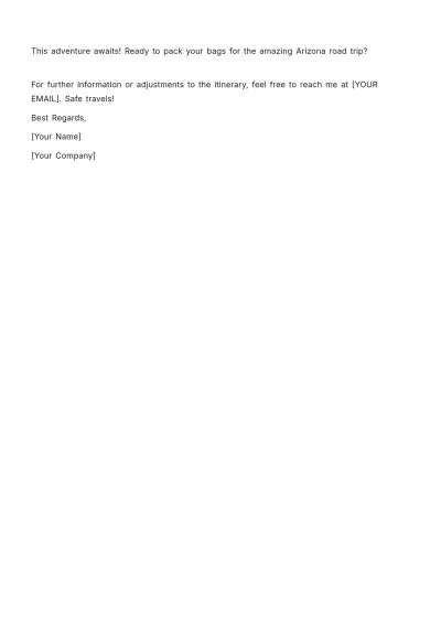 Free Arizona Road Trip Itinerary Template to Edit Online