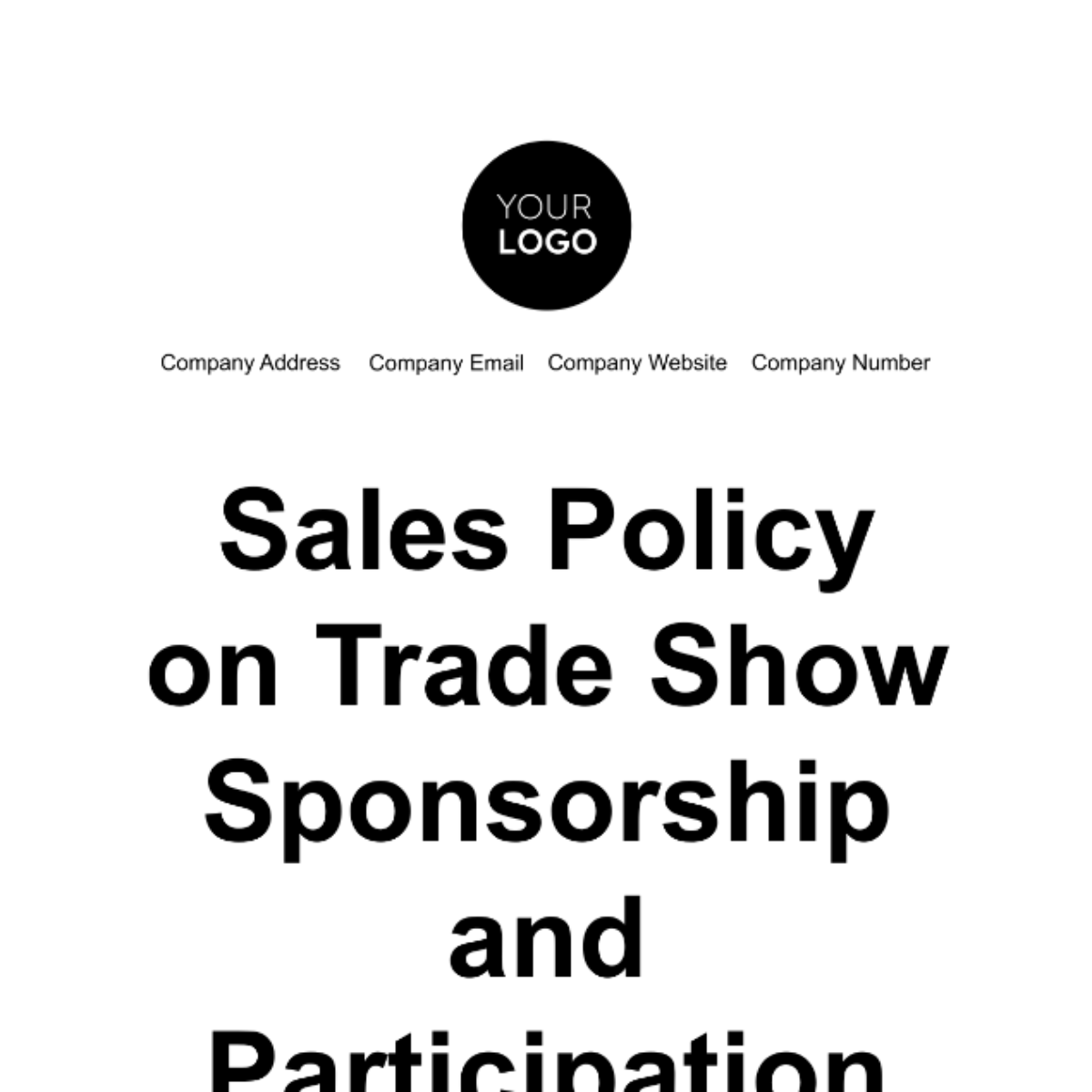 Free Sales Policy on Trade Show Sponsorship and Participation Template