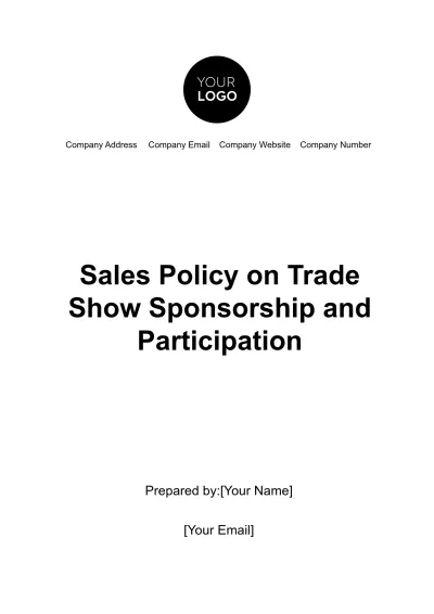 Free Sales Policy on Trade Show Sponsorship and Participation Template to Edit Online