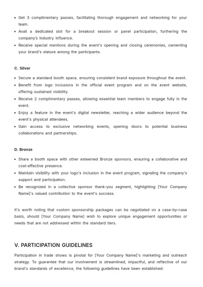 Free Sales Policy on Trade Show Sponsorship and Participation Template to Edit Online