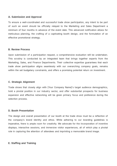 Free Sales Policy on Trade Show Sponsorship and Participation Template to Edit Online