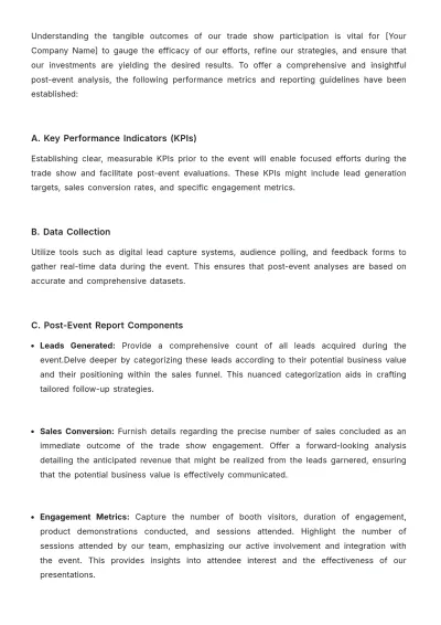 Free Sales Policy on Trade Show Sponsorship and Participation Template to Edit Online