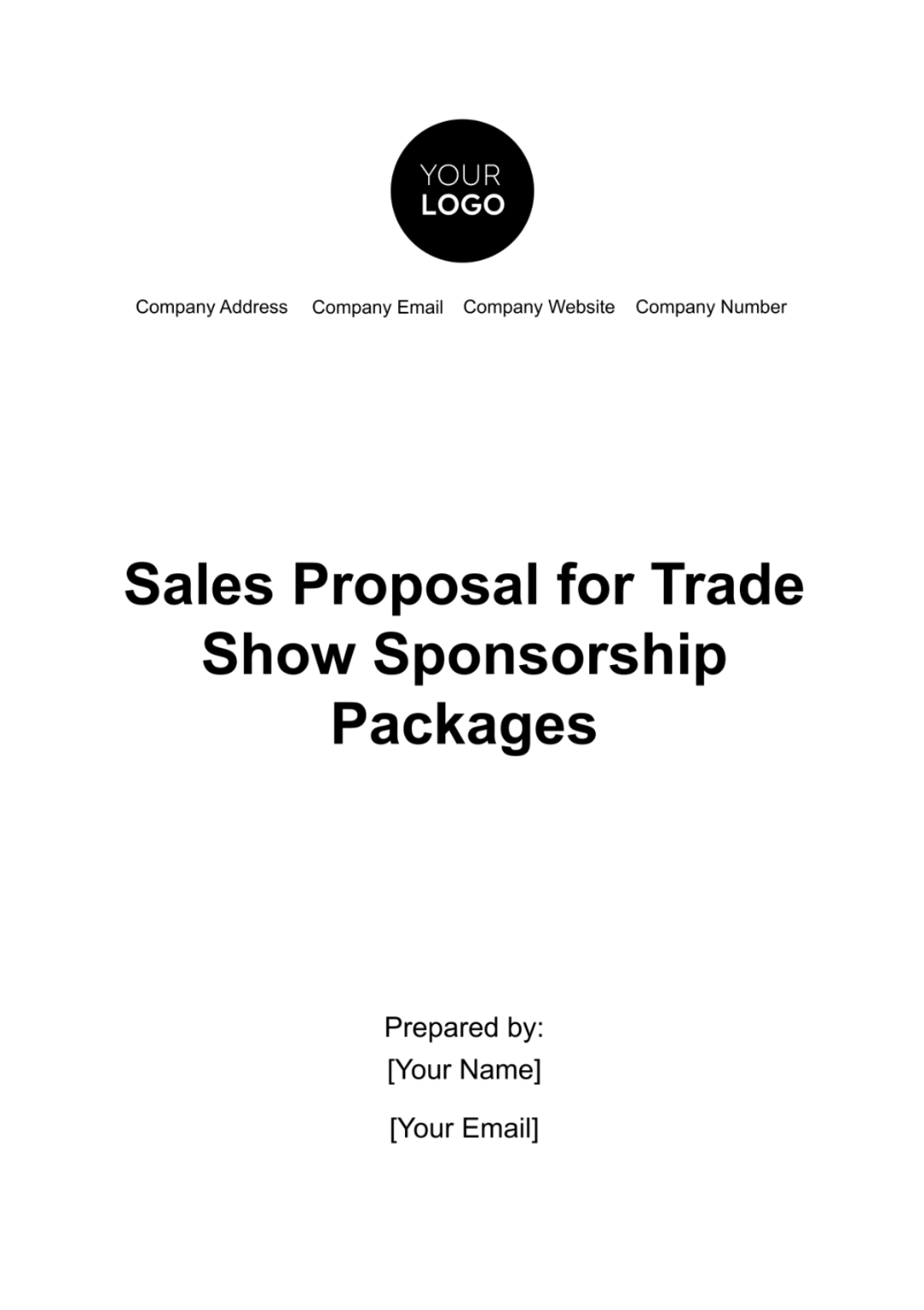 Sales Proposal for Trade Show Sponsorship Packages Template - Edit Online & Download